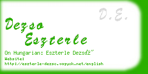 dezso eszterle business card